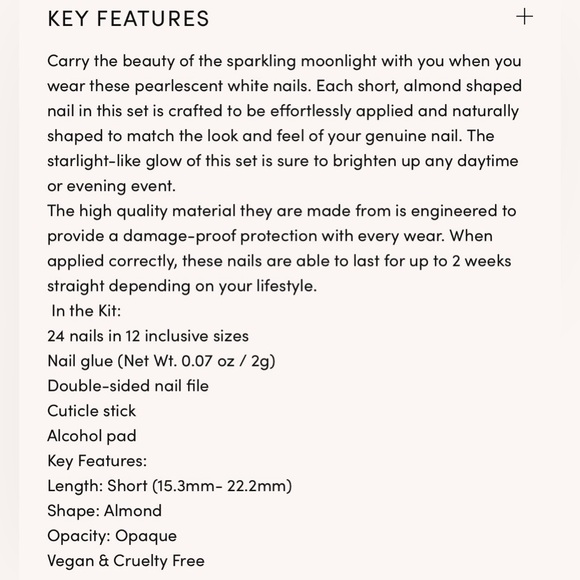 MOONLIGHT Short Almond Press On Nails Glamnetic - Picture 7 of 7